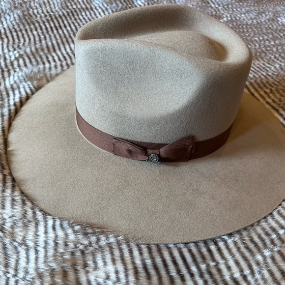 Tan Cowboy Hat with Brown Band - Picture 2 of 6